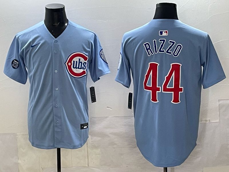 Men 2025 Chicago Cubs #44 Rizzo Light blue Game Nike MLB Jersey style 03->chicago cubs->MLB Jersey